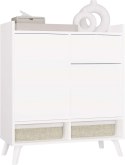Komoda Biała Kalina 80x92x35 cm Szafka 2 Szafki 1 Szuflada Na Nóżkach