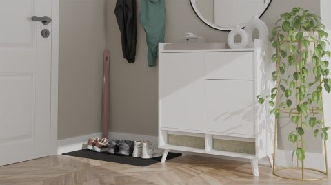 Komoda Biała Kalina 80x92x35 cm Szafka 2 Szafki 1 Szuflada Na Nóżkach