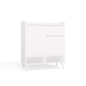 Komoda Biała Kalina 80x92x35 cm Szafka 2 Szafki 1 Szuflada Na Nóżkach