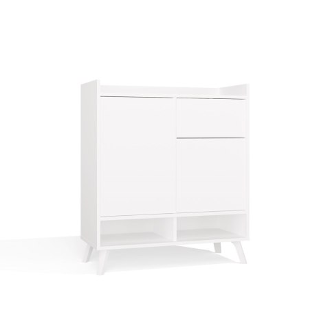 Komoda Biała Kalina 80x92x35 cm Szafka 2 Szafki 1 Szuflada Na Nóżkach
