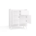 Komoda Biała Kalina 80x92x35 cm Szafka 2 Szafki 1 Szuflada Na Nóżkach