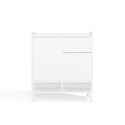 Komoda Biała Kalina 80x92x35 cm Szafka 2 Szafki 1 Szuflada Na Nóżkach