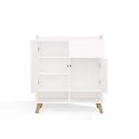 Komoda Biała Kalina 80x92x35 cm Szafka 2 Szafki 1 Szuflada Na Nóżkach