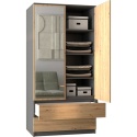 Szafa Z Lustrem Garderoba 2D2S 90 cm 2 Szuflady 4 Półki Antracyt Artisan