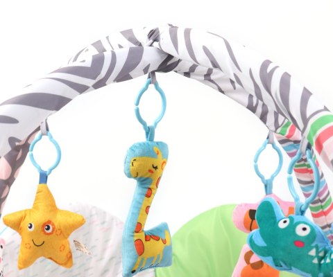 Mata edukacyjna dla dzieci niemowląt miękka sensoryczna z 20 piłeczkami Zoo