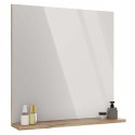 Lustro Łazienkowe 60x61,5 cm Ścienne Z Półką 12cm Dąb Evoke Bezramkowe Deko