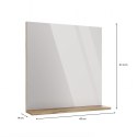 Lustro Łazienkowe 60x61,5 cm Ścienne Z Półką 12cm Dąb Evoke Bezramkowe Deko