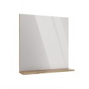 Lustro Łazienkowe 60x61,5 cm Ścienne Z Półką 12cm Dąb Evoke Bezramkowe Deko