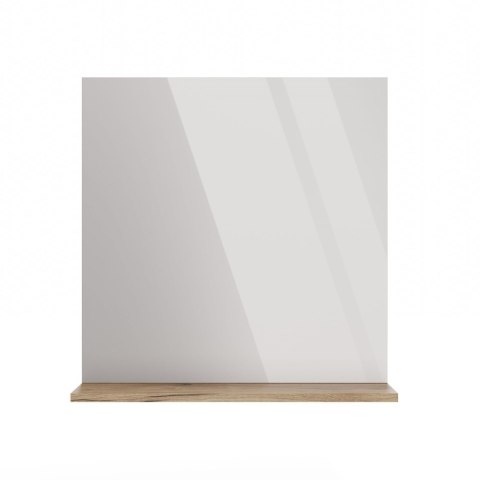 Lustro Łazienkowe 60x61,5 cm Ścienne Z Półką 12cm Dąb Evoke Bezramkowe Deko