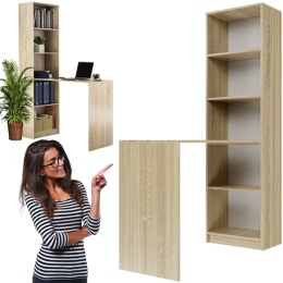 Regał Na Książki Segregatory Półka x5 Biurowy Do Salonu R50CM Biurko Sonoma