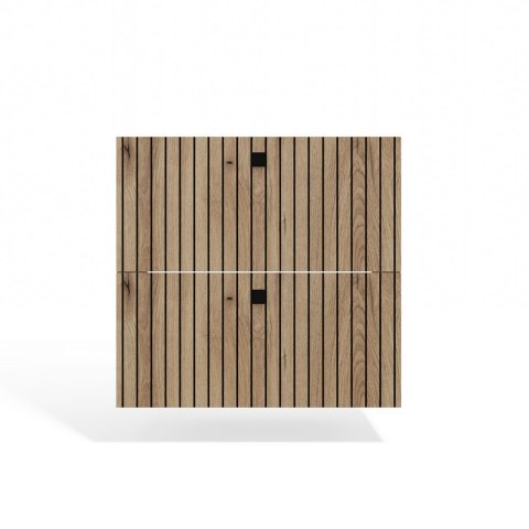 Szafka Pod Umywalkę Wisząca Dąb Evoke 2 Szuflady 60 cm Ryflowana Deko