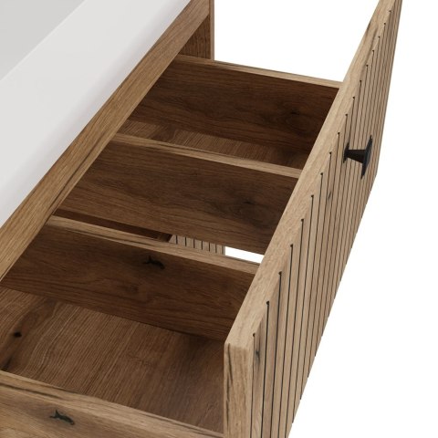 Szafka Pod Umywalkę Wisząca Evoke 2 Szuflady 60 cm Ryflowana Deko +Umywalka