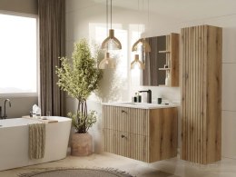 Szafka Pod Umywalkę Wisząca Evoke 2 Szuflady 80 cm Ryflowana Deko +Umywalka