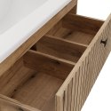Szafka Pod Umywalkę Wisząca Evoke 2 Szuflady 80 cm Ryflowana Deko +Umywalka