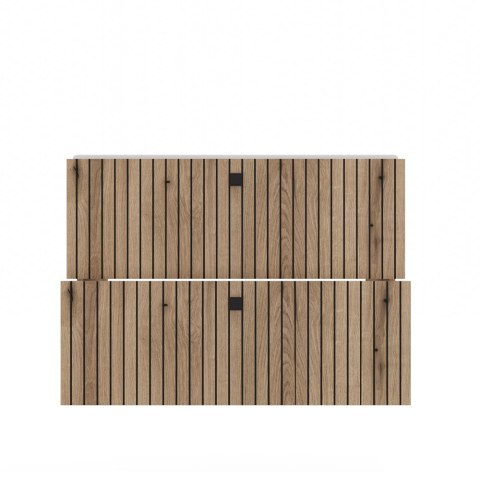 Szafka Pod Umywalkę Wisząca Evoke 2 Szuflady 80 cm Ryflowana Deko +Umywalka