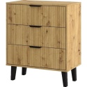 Komoda Szafka z 3 Szufladami Ryflowana Do Salonu Dąb Artisan Capri 3S