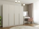 Szafa Garderoba 4 Drzwi 200 cm 12 Półek Do Sypialni Salonu Orsa Kaszmir Beż