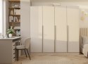 Szafa Garderoba 4 Drzwi 200 cm 12 Półek Do Sypialni Salonu Orsa Kaszmir Beż