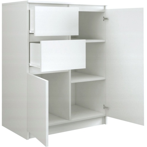 Komoda Biała z Szufladami Szafka Do Salonu Sypialni 40x70x97 cm Lilia 2D2S