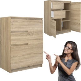 Komoda z Szufladami Szafka Do Salonu 40x70x97 cm Lilia 2D2S Dąb Sonoma