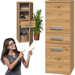 Szafka Łazienkowa Stojąca Słupek 85 cm Regał Lena S2D Szuflada Artisan