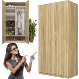 Szafa Garderoba Na Ubrania Do Sypialni Przedpokoju DD90 cm 7 Półek Sonoma