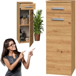 Szafka Łazienkowa Stojąca Słupek 85 cm Regał Lena S1D Szuflada Artisan