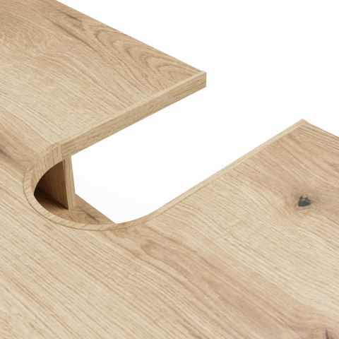 Szafka Pod Umywalkę Wisząca Dąb Evoke 2 Szuflady Drzwi 140cm Ryflowana Deko