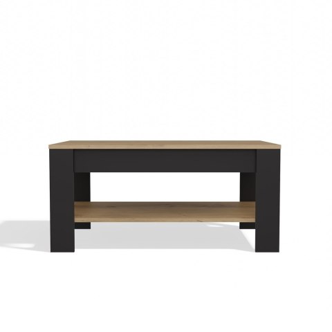 Stolik Kawowy Ława Do Salonu Półka 93x58x43,5 cm Dąb Artisan Czarny Rode