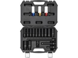 ZESTAW NASADEK UDAROWYCH DŁUGICH 1/2'' 18 SZT.