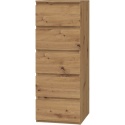 Komoda z 5 Szufladami Do Salonu 40x111x45 Wąska Dąb Artisan Lilia L5W