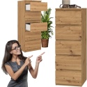 Komoda z 5 Szufladami Do Salonu 40x111x45 Wąska Dąb Artisan Lilia L5W