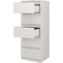 Komoda z 5 Szufladami Do Salonu 40x111x45 Wąska Biała Pojemna Lilia L5W