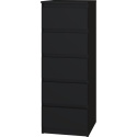 Komoda z 5 Szufladami Do Salonu 40x111x45 Wąska Czarna Pojemna Lilia L5W