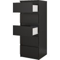 Komoda z 5 Szufladami Do Salonu 40x111x45 Wąska Czarna Pojemna Lilia L5W