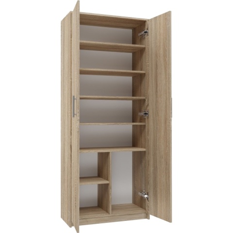 Regał Na Książki Segregatory Półka x8 Biurowy Do Salonu 74 cm Sonoma Lidia