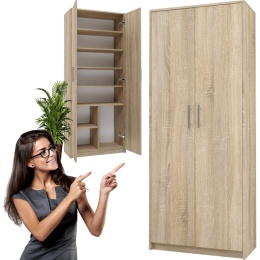 Regał Na Książki Segregatory Półka x8 Biurowy Do Salonu 74 cm Sonoma Lidia